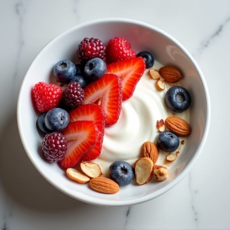 Greek Yogurt Protein Bowl with Berries and Almonds