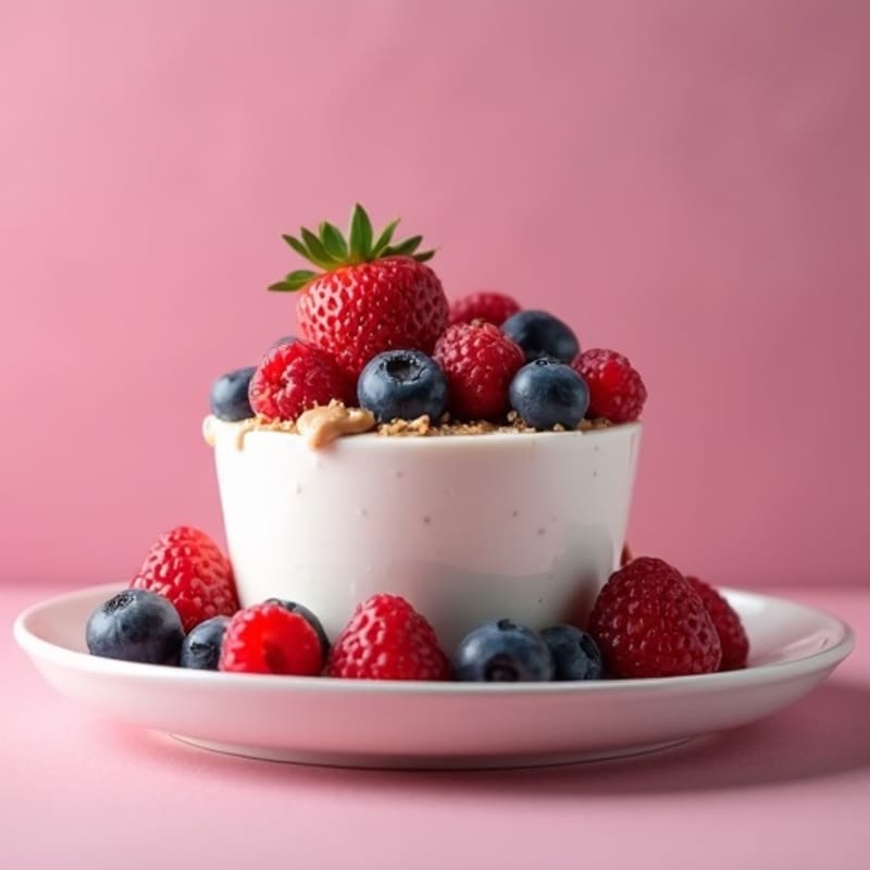 Creamy Greek Yogurt Protein Pudding with Mixed Berries