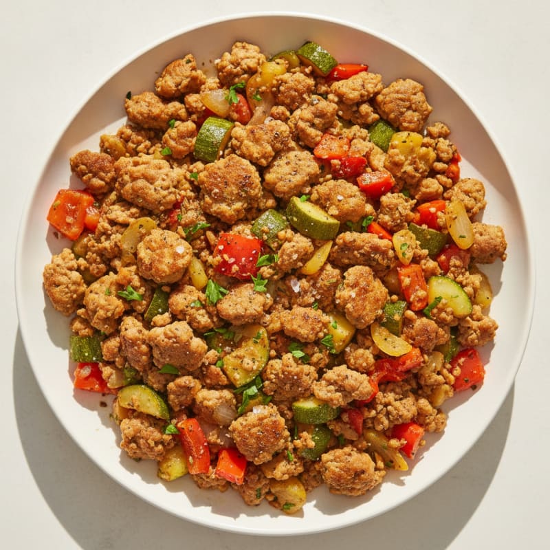 Savory Ground Turkey and Summer Vegetable Skillet