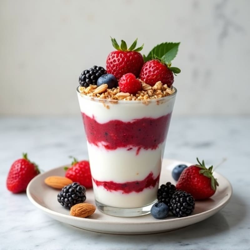 Greek Yogurt Protein Parfait with Mixed Berries