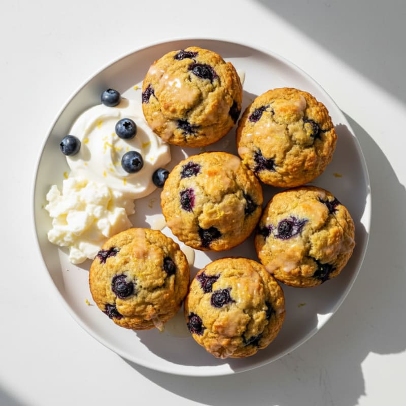 Golden Zesty Blueberry Muffins