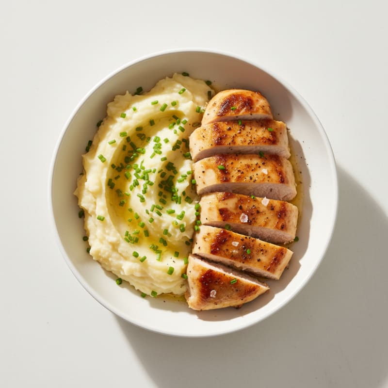Garlic Mashed Potatoes with Roasted Chicken