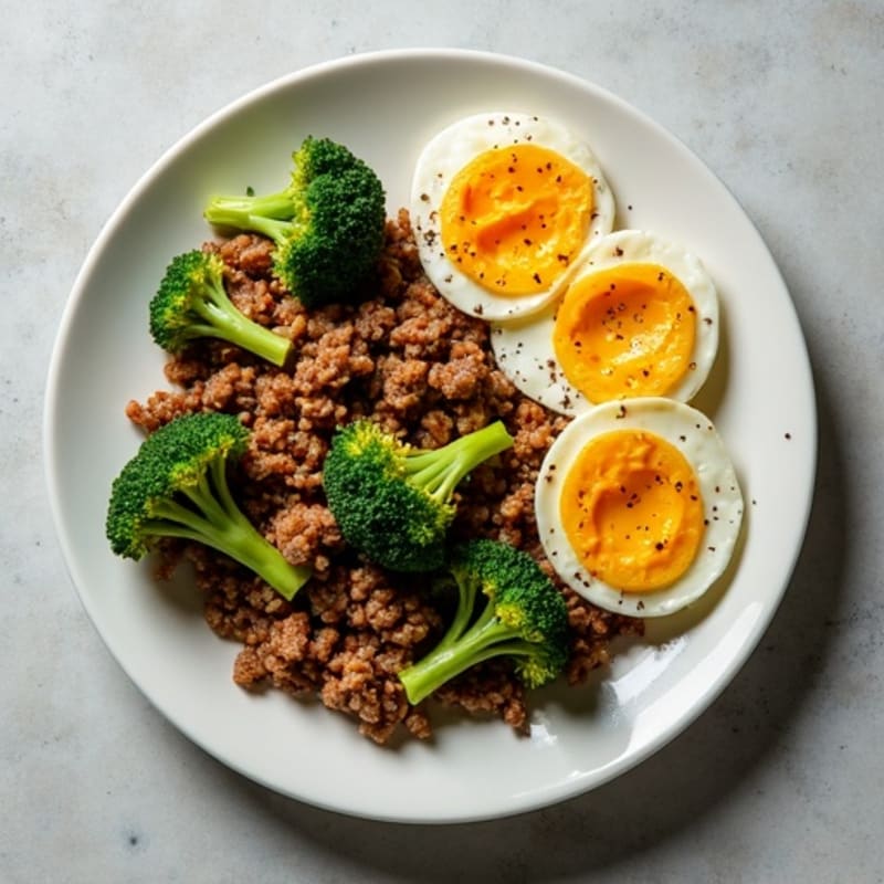 Lean Ground Beef and Roasted Broccoli Stir-Fry