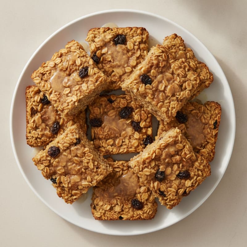 Cinnamon Raisin Baked Oat Squares