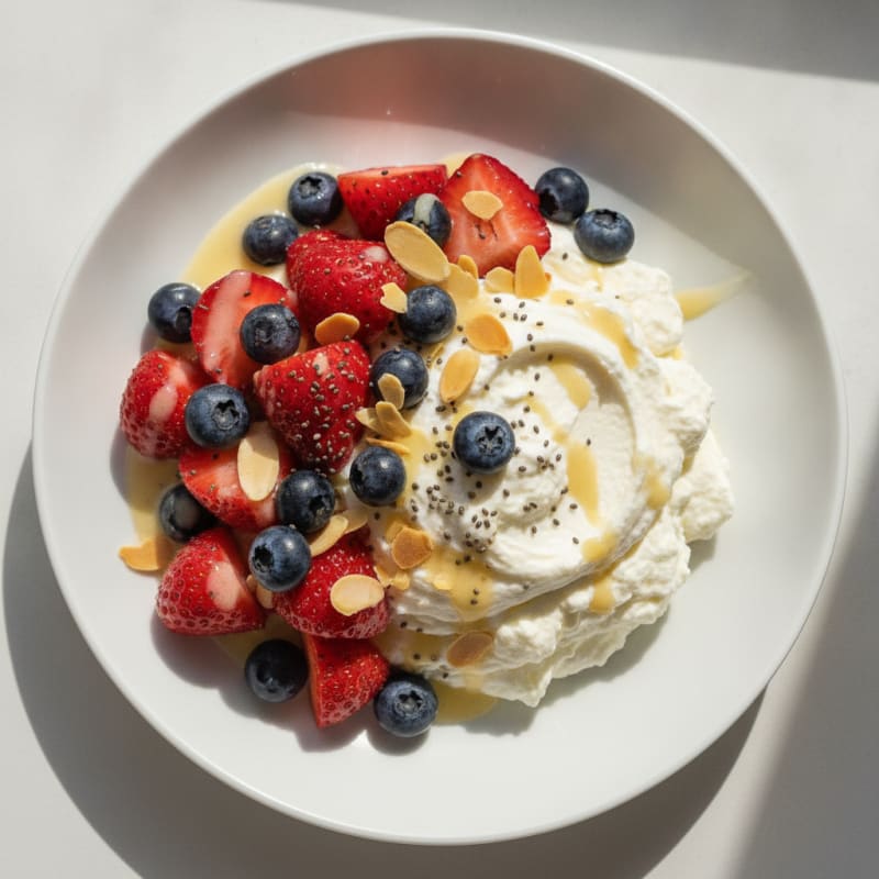 Silky Greek Yogurt Protein Pudding with Fresh Berries