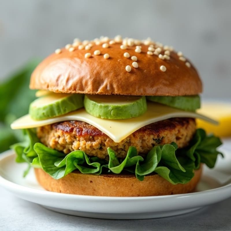Lean Turkey Spinach Burger with Avocado Spread