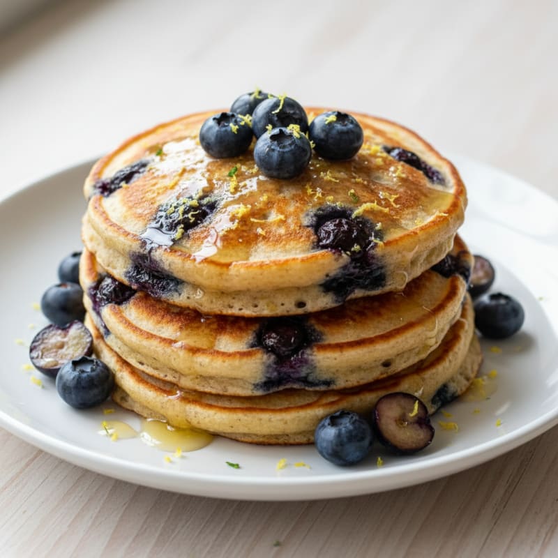 Blueberry Ricotta Pancakes with Lemon Zest