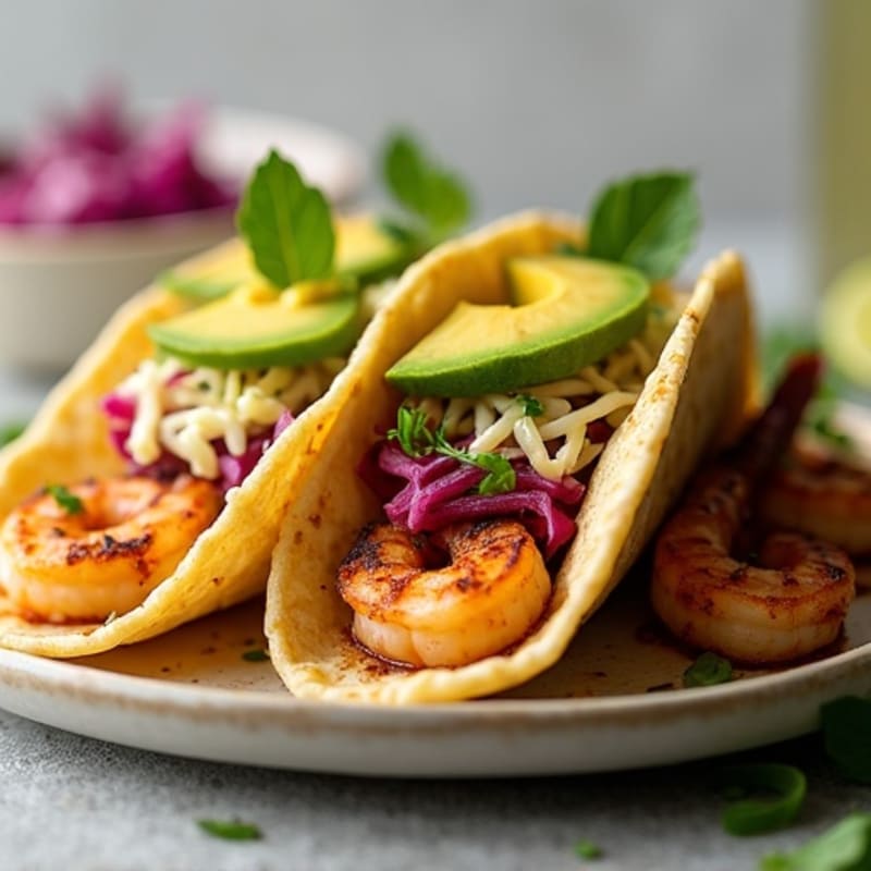 Blackened Shrimp Street Tacos with Lime Slaw