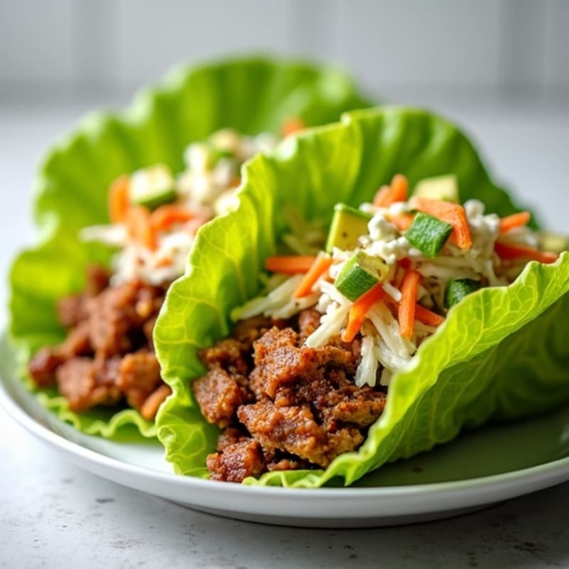 Smoky Pulled Pork Lettuce Wraps with Creamy Cabbage Slaw
