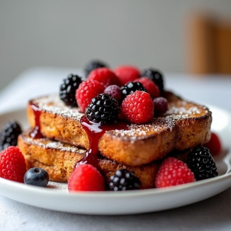 Crispy Almond-Crusted French Toast with Berry Compote