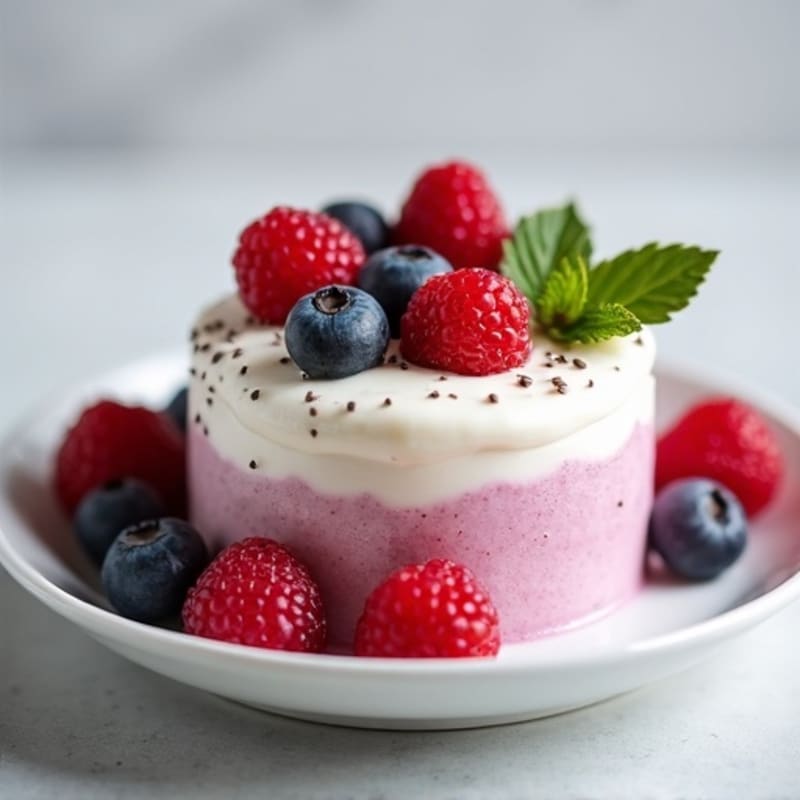 Greek Yogurt Protein Mousse with Mixed Berries