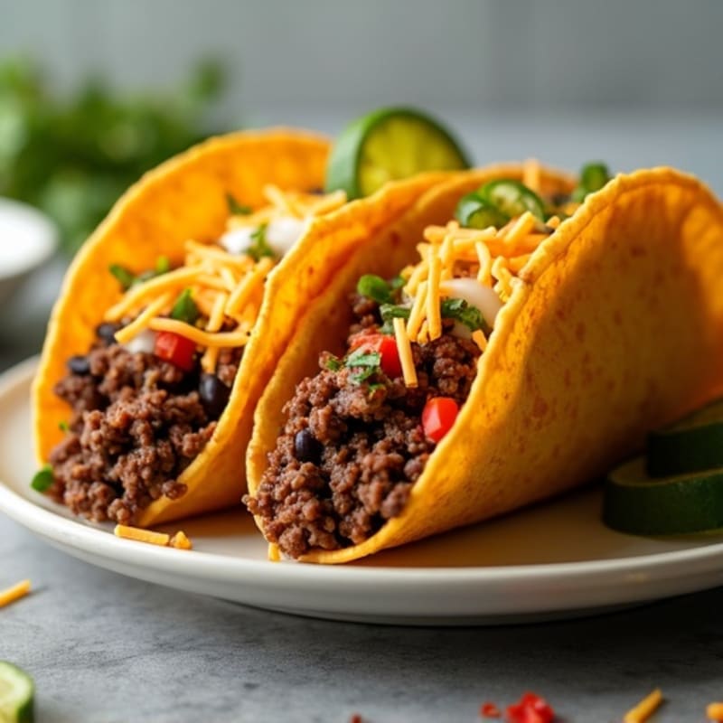 Spicy Black Bean Ground Beef Tacos