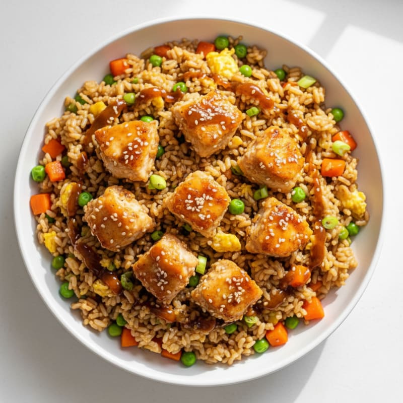Crispy Sesame Chicken Fried Rice