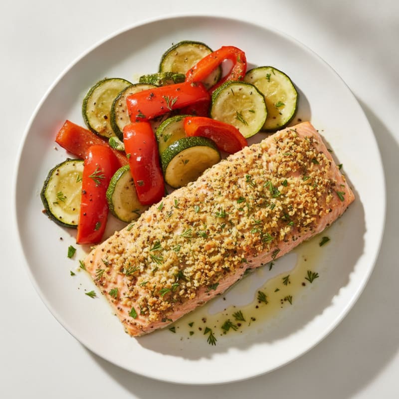 Herb-Crusted Salmon with Roasted Vegetables