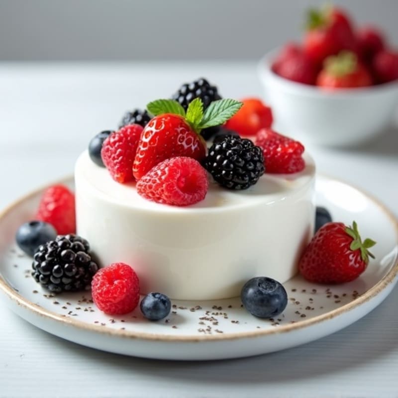 Silky Greek Yogurt Protein Pudding with Fresh Berries