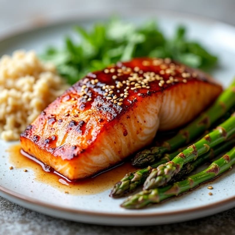 Teriyaki Glazed Salmon with Roasted Asparagus