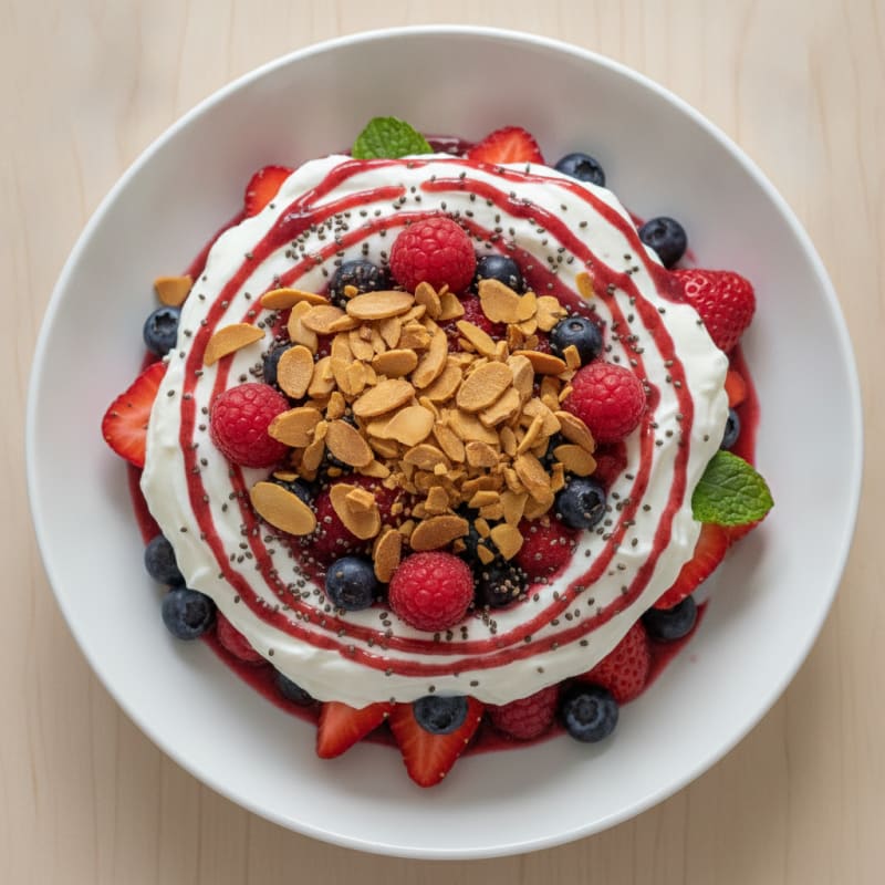 Greek Yogurt Protein Parfait with Mixed Berries