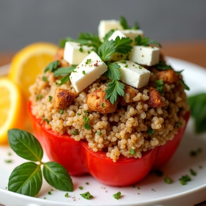 Herb-Seasoned Ground Turkey Stuffed Bell Peppers