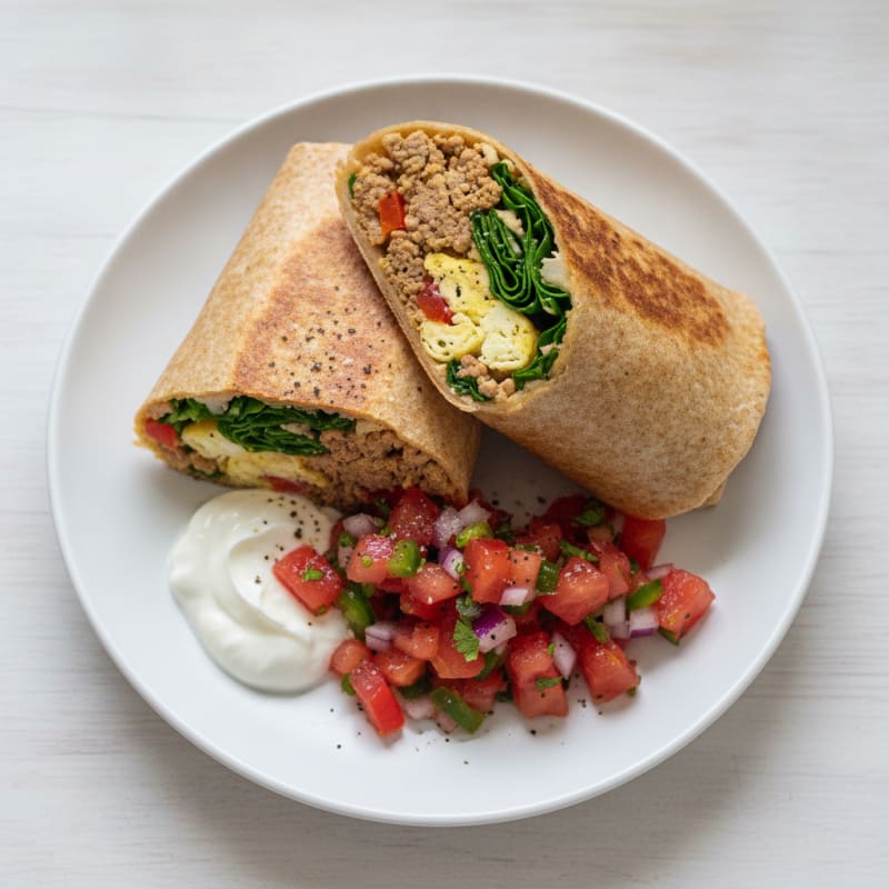 Loaded Breakfast Burrito with Salsa Fresca