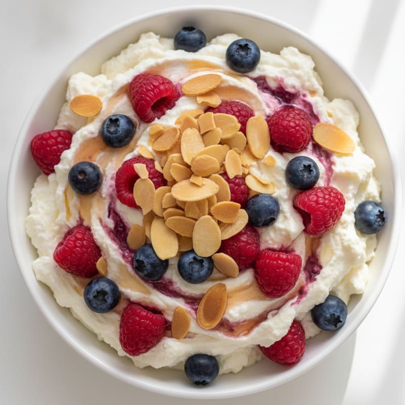 Silky Greek Yogurt Protein Pudding with Berries