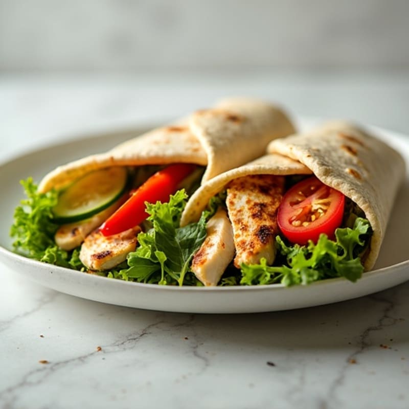 Herb-Seasoned Grilled Chicken and Fresh Veggie Wrap