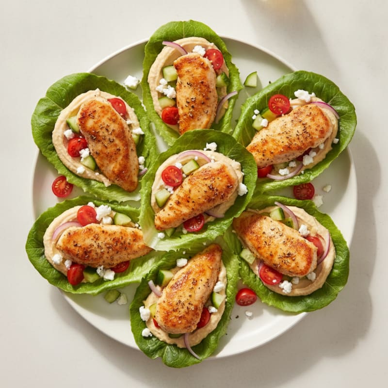 Mediterranean Chicken Lettuce Wraps