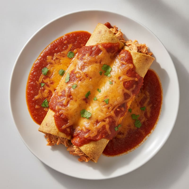 Chicken Enchiladas with Red Chili Sauce