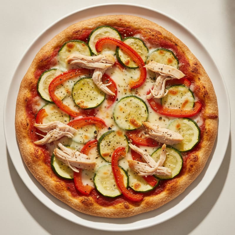 Chicken and Roasted Vegetable Pizza