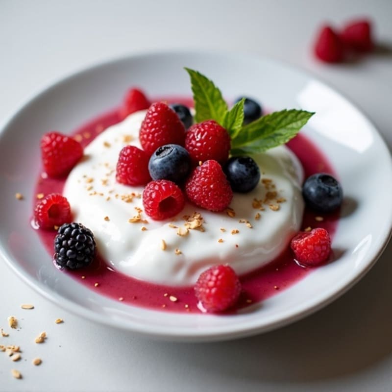 Silky Greek Yogurt Protein Mousse with Mixed Berries