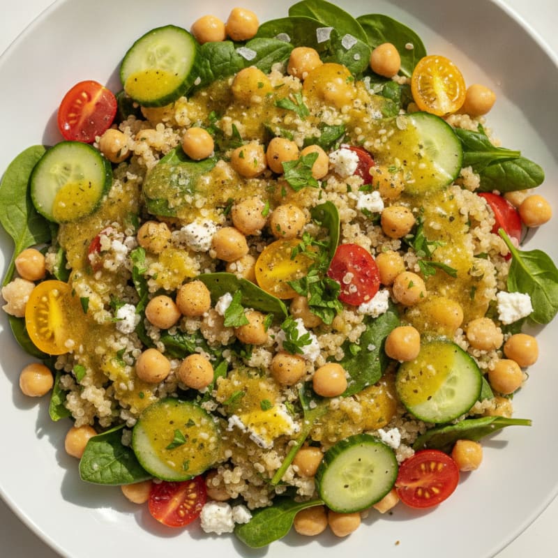 Chickpea Quinoa Salad with Lemon-Herb Vinaigrette