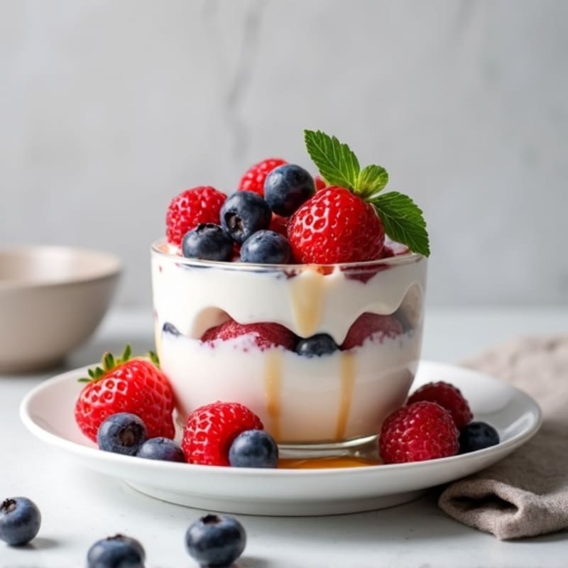 Creamy Greek Yogurt Protein Parfait with Mixed Berries