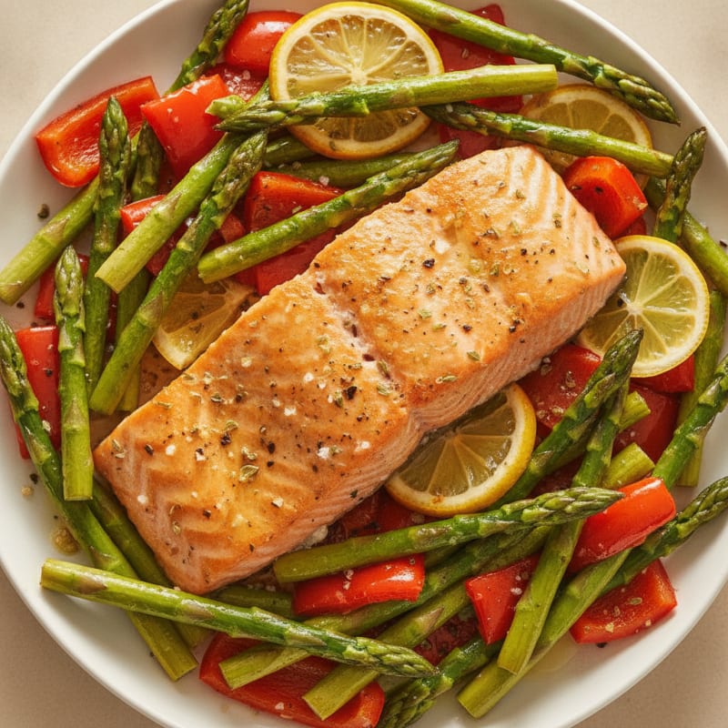 Lemon Herb Baked Salmon with Roasted Vegetables