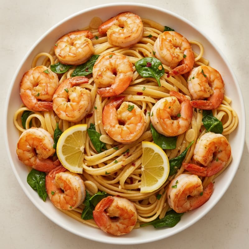 Garlic Butter Shrimp Scampi with Linguine