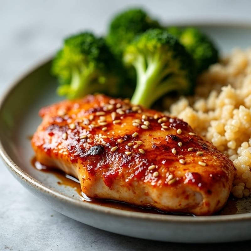 Crispy Baked Chicken with Sweet and Spicy Sesame Glaze