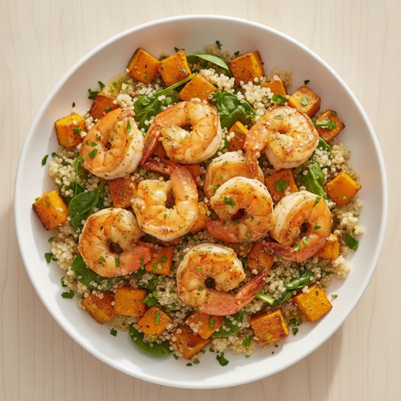 Pan-Seared Shrimp and Roasted Squash Bowl