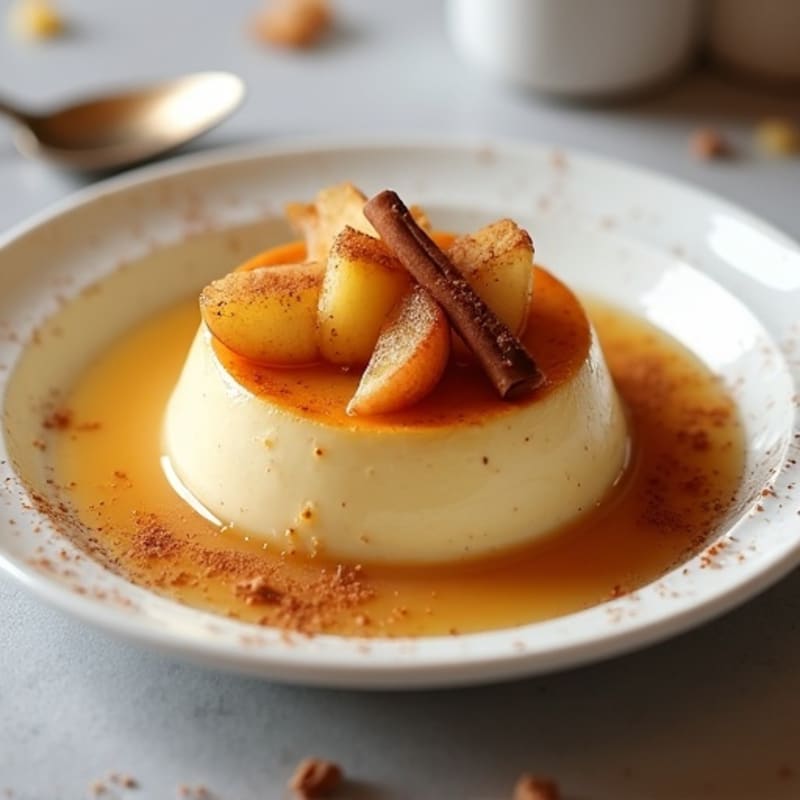 Baked Vanilla Protein Custard with Cinnamon-Spiced Caramelized Apples