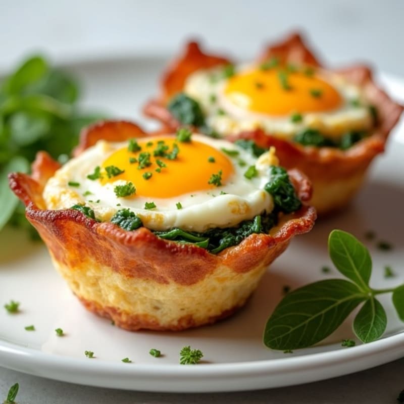Crispy Turkey Bacon and Herb-Baked Egg Cups