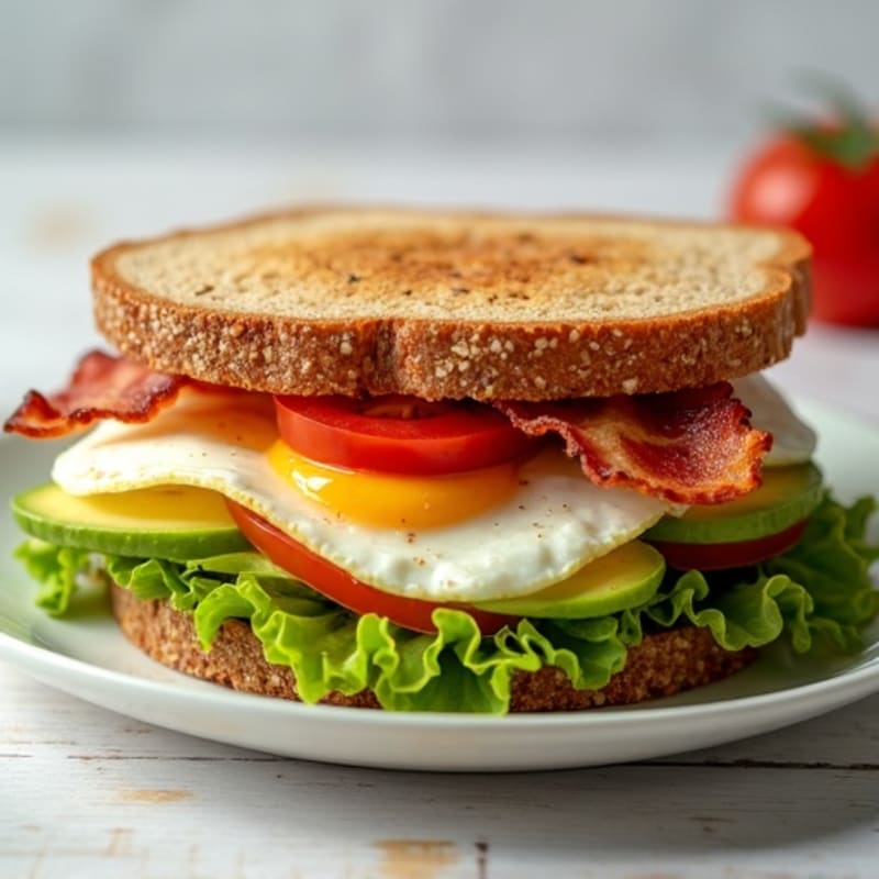 Avocado Crispy Bacon Fresh Lettuce Tomato Sandwich