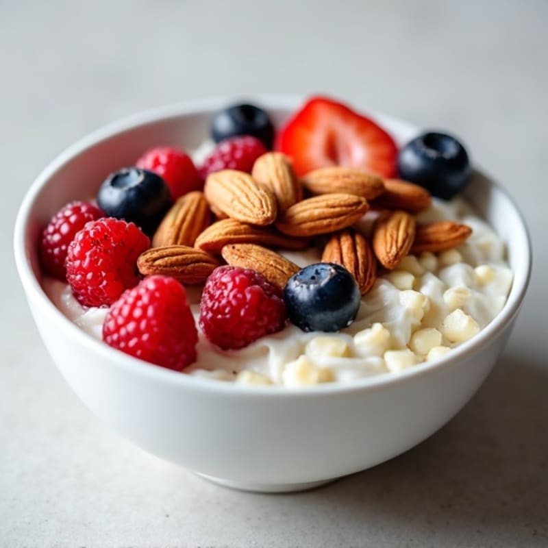 Cottage Cheese Berry Protein Bowl with Almonds