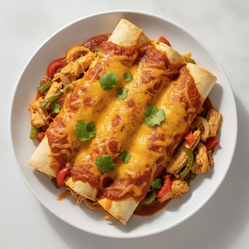 Chicken Enchiladas with Red Sauce