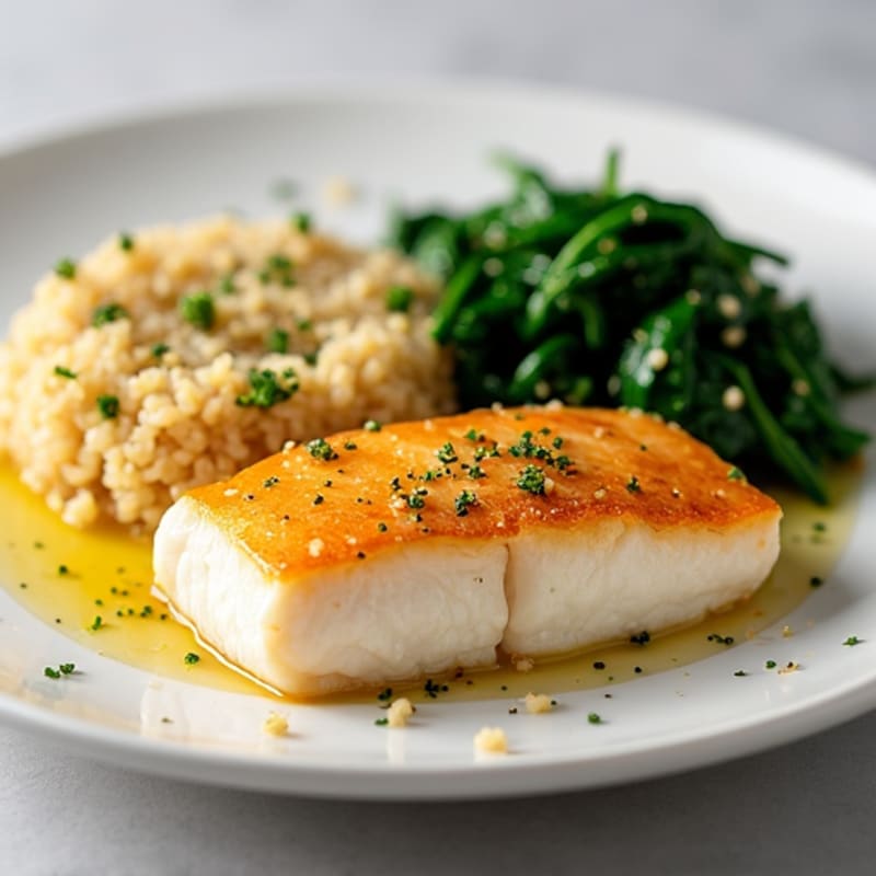 Citrus-Garlic Pan Seared Chilean Sea Bass