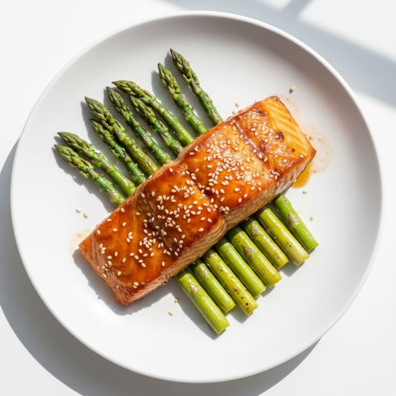 Teriyaki Glazed Salmon with Roasted Asparagus