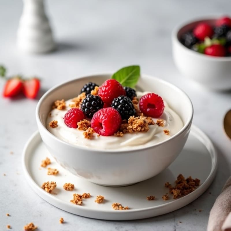 Silky Greek Yogurt Protein Bowl with Mixed Berries