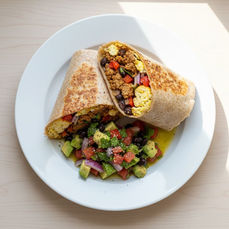 Loaded Breakfast Burrito with Salsa Fresca
