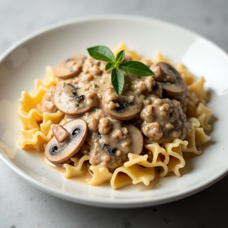Creamy Lean Turkey Stroganoff