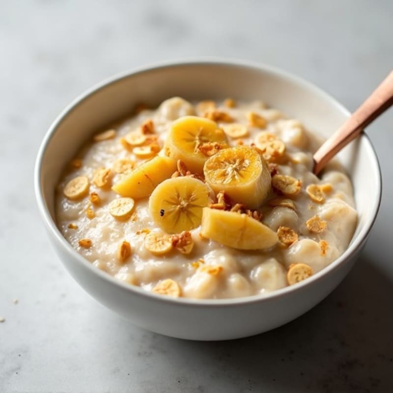Creamy Protein Oatmeal with Caramelized Bananas