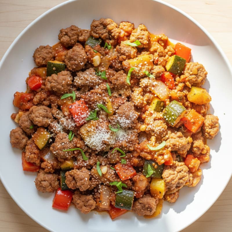 Italian Ground Beef Skillet with Vegetables