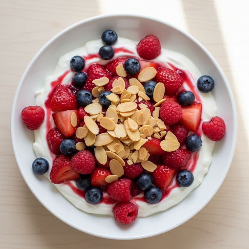 Greek Yogurt Protein Parfait with Mixed Fruit