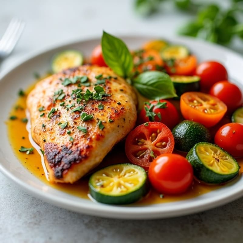 Herb-Roasted Chicken with Mediterranean Vegetables