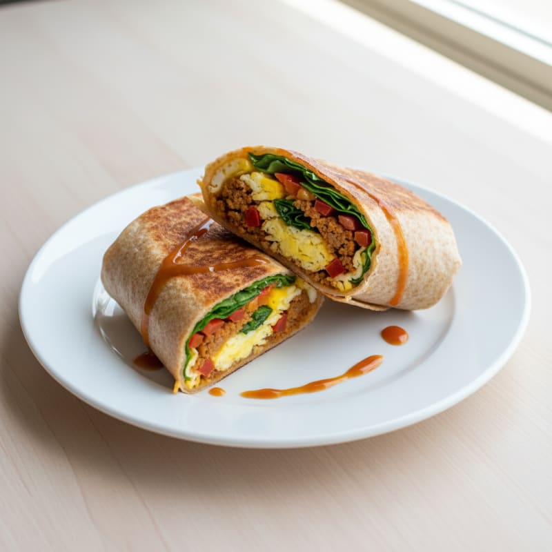 Crispy Chorizo and Egg Breakfast Burrito